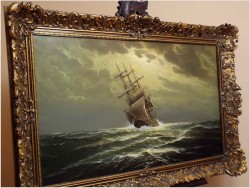 PIĘKNA MARINA! ŻAGLOWIEC NA PEŁNYM MORZU - ERNST ALSEN (1920 - 1989)