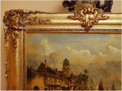 HOLLÄNDISCHE HAFENSTADT - HENRI CARNIER, Karl Kaufmann (Österreich, 1843–1901/05)