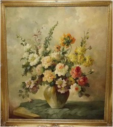 Duża kompozycja róż i kwiatów polnych - Hedwig Petermann (1877-1919)