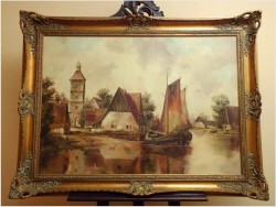 POLECAMY! PERFEKCYJNY KRAJOBRAZ, MARINA - MALARSTWO NIEMIECKIE, MESSNER XXw.