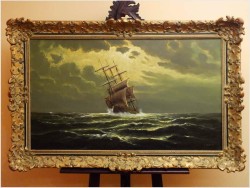 RARYTAS AUKCYJNY! ŻAGLOWIEC NA PEŁNYM MORZU - ERNST ALSEN (1920 - 1989)