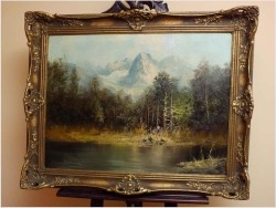 ROMANTYZM! PEJZAŻ ZE SZTAFAŻEM ~ KARL SCHMIDBAUER (Österreich 1921-1998)