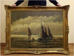 UNIKATOWY ROZMIAR! ŁODZIE NA MORZU - JEAN COUNE (1900-1963)