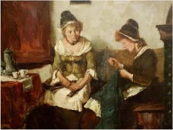 MALARSTWO AUKCYJNE! - SCENA RODZAJOWA! DICKMEIS GERHARD (1918-1978r.)