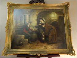 Duże malarstwo! Próba wina - prof. Willi Depré (1922-1995) Pieczęć lakowa!