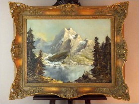 RARYTAS!!! SILVAPLANERSEE. OLEJ, SZPACHLA - ORYG. HERBERT UERPMANN (1911-1996)