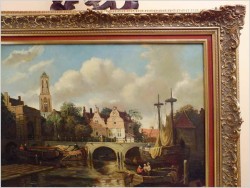 POLECAMY! WIDOK NA KANAŁ W AMSTERDAMIE - W.J. BURKSEN XXw.