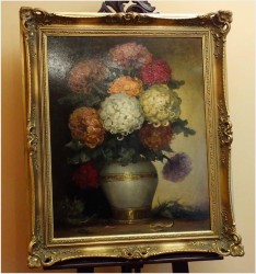 CHRYSANTHEMEN IN VASE - Klaus Clausmeyer  (* 1887 in München; † 11. März 1968 in Düsseldorf)