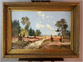 Piękna Duża Panorama! Wrzosowe Pola - Erich Paulsen *1932