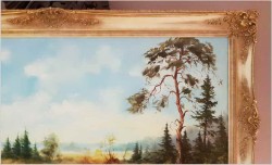 Panoramiczny obraz! Bażanty Przy Rozlewisku - (Riedrich, Niemcy XXw.)