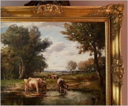 Nastrojowy Obraz! Krowy Przy Wodopoju - Karl Mohr (Düsseldorf 1922-2013)