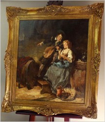 Dziewczyna i zalotny grajek z mandoliną - Dickmeis Gerhard (1918 – 1978)