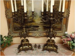 RARYTAS! KOMPLET DUŻYCH PAŁACOWYCH KANDELABRÓW Z FRANCJI XIXw.