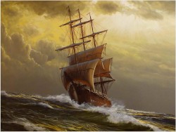 PAŁACOWE MALARSTWO MARYNISTYCZNE - ERNST ALSEN (1920 - 1989)