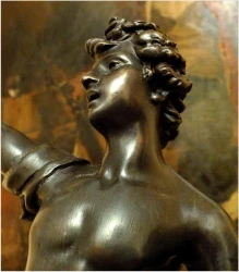 SYGNOWANA LAMPA NAFTOWA Z FIGURĄ ORFEUSZA - Par Bruchon (XIXw.)