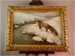 Myśliwskie Malarstwo Aukcyjne! Zimowy Pejzaż z Lisem - Peter PASCHEN (*1873 Germany)