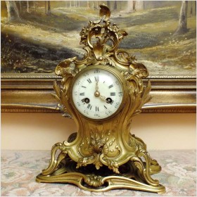 WSPANIAŁY MEDALOWY KOLEKCJONERSKI ZEGAR Z BRĄZU W STYLU LUDWIKA XV / ROCOCO 1855r. (Zobacz Film!)