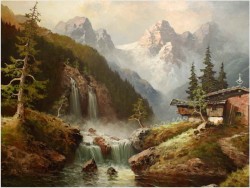 WASSERFALL IM PITZTAL ~ GUSTAW WEISS/GUWE