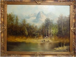 ROMANTYZM! PEJZAŻ ZE SZTAFAŻEM ~ KARL SCHMIDBAUER (Österreich 1921-1998)