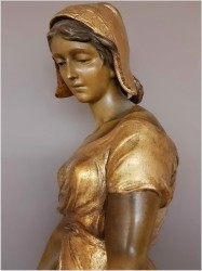 OKAZ MUZEALNY 75CM! DZIEWCZYNA Z DZBANEM -  Friedrich GOLDSCHEIDER (1845-1897)
