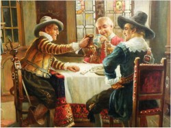 MUSZKIETERZY I WINO - oryg. MAX KRAUSS *1902 + ORGINALBRIEF!