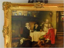 NIDERLANDZKIE MALARSTWO RODZAJOWE!  W HOLENDERSKIM WNĘTRZU - JEAN DE CLERC XIXw.