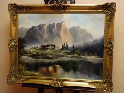 POLECAMY! REALISTYCZNY KRAJOBRAZ ALPEJSKI - J.E.LEMKE *1916r.