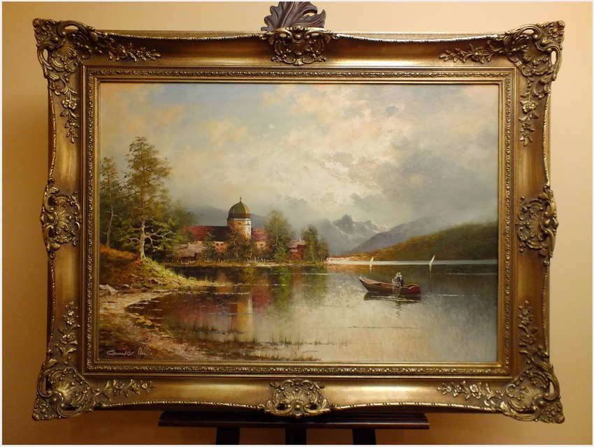 MALARSTWO DO SALONU! WIDOK NA FRAUENINSEL - GUSTAW WEISS/GUWE (125cmx95cm)