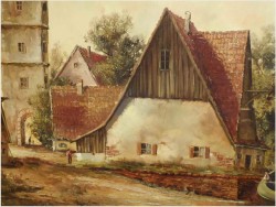 POLECAMY! PERFEKCYJNY KRAJOBRAZ, MARINA - MALARSTWO NIEMIECKIE, MESSNER XXw.