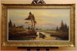 POLECAMY MALARSTWO PANORAMICZNE ! ZACHÓD SŁOŃCA - oryg CAROL SPREE 1907r.