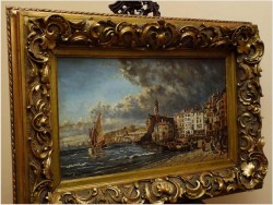 POLECAMY!  WIDOK NORMANDII, PIĘKNY RAJOBRAZ MARYNISTYCZNY - Paul Jean CLAYS (1819-1900), Belgium