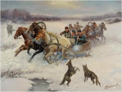 POLECAMY! TROJKA, ATAK WILKÓW - AFANASIJ IVANOVICH SCHELOUMOFF (RUSSIAN 1892-1983)
