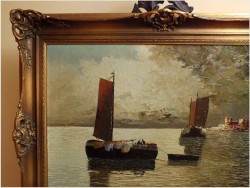 SONNENAUFGANG IM HAFEN VON ALEXANDRIA - GRABONÉ Arnold (1896-1982)