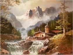 Malarstwo do Salonu! Wasserfal im Wilder Kaiser - Gustaw Weiss/Guwe