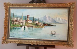 MALARSTWO SZPACHLOWE!!! LAGO MAGGIORE ASCONA - Constantino PROIETTO (1910-1979)
