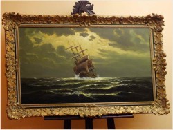 RARYTAS AUKCYJNY! ŻAGLOWIEC NA PEŁNYM MORZU - ERNST ALSEN (1920 - 1989)