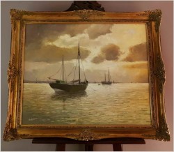 Marynistyka! Łodzie Żaglowe na Redzie Büsum  - E.R. Schürmann *1898