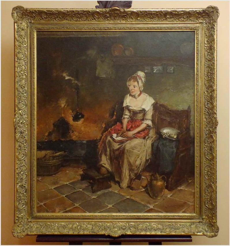 MALARSTWO OLEJNE! - SCENA RODZAJOWA! DICKMEIS GERHARD (1918-1978r.)