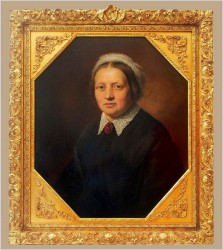 POLECAMY! PIĘKNY PAŁACOWY PORTRET BIEDERMEIER PRZEDSTAWIAJĄCY POSTAĆ KOBIETY XIXw.