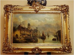 HOLLÄNDISCHE HAFENSTADT - HENRI CARNIER, Karl Kaufmann (Österreich, 1843–1901/05)