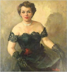 POLECAMY PIĘKNY PAŁACOWY PORTRET OLEJNY DAMY - FRANCJA *1930