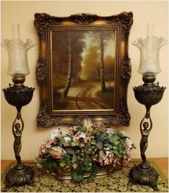 POLECAMY KOMPLET LAMP NAFTOWYCH Z BRĄZU - CENA ZA 2 SZT.