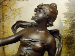 STARA DUŻA LAMPA NAFTOWA - AUGUSTE MOREAU  XIXw. / 86 CM.