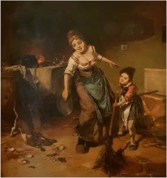 Gosposia z dziewczynką - Dickmeis Gerhard (Heinsberg 1918 - 1978 Jülich)