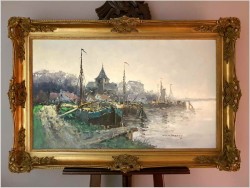 Ciekawa pozycja! Łodzie w zatoce - Wim Van Norden (1917-2001)