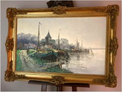 Ciekawa pozycja! Łodzie w zatoce - Wim Van Norden (1917-2001)