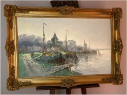 Ciekawa pozycja! Łodzie w zatoce - Wim Van Norden (1917-2001)