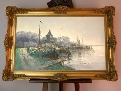 Ciekawa pozycja! Łodzie w zatoce - Wim Van Norden (1917-2001)