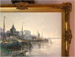 Ciekawa pozycja! Łodzie w zatoce - Wim Van Norden (1917-2001)