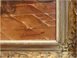 GOSPOSIA I BAWIĄCE SIĘ DZIECI - SCENA RODZAJOWA! DICKMEIS GERHARD (1918-1978r.)